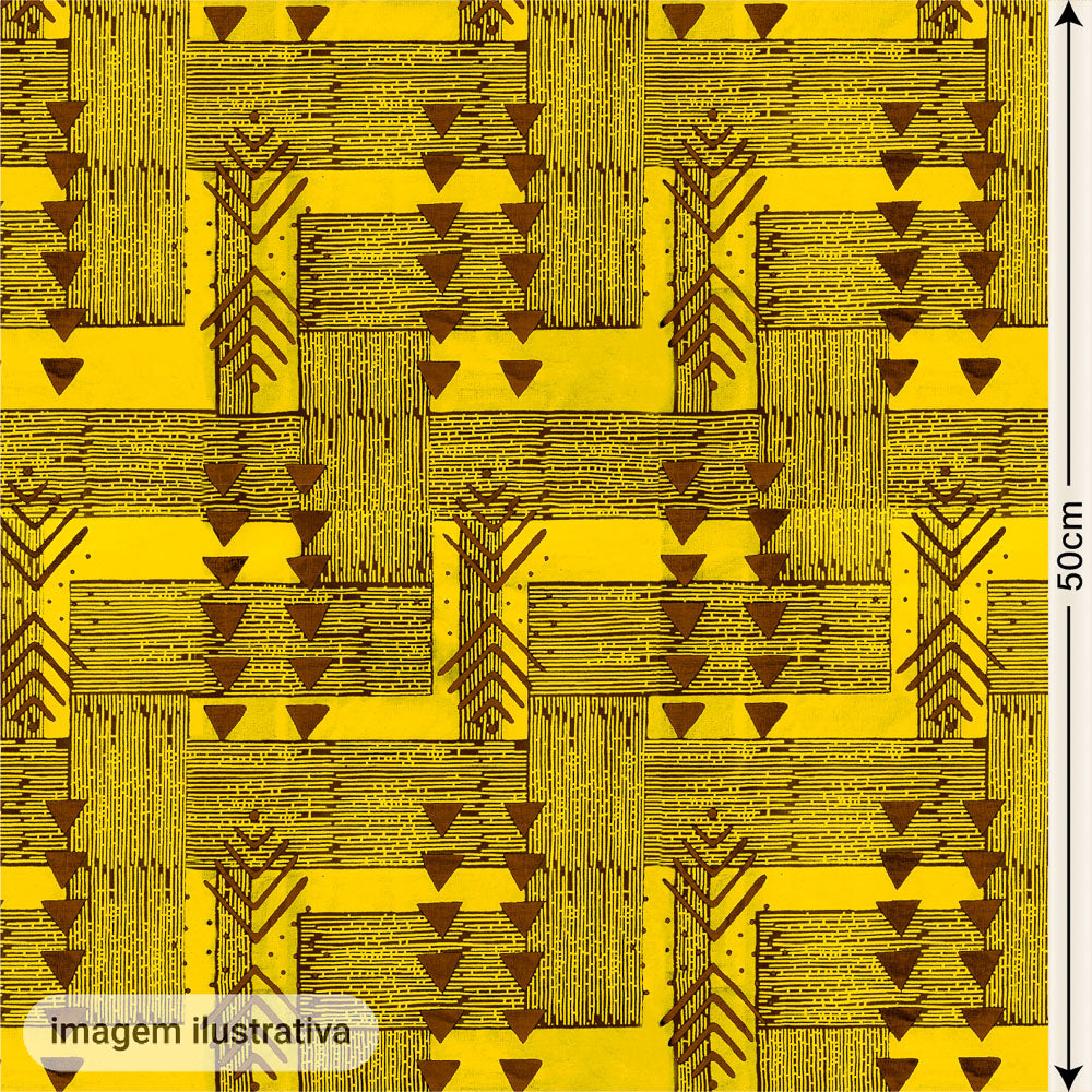 Oxford Digital Tribal Indígena Amarelo e Marrom