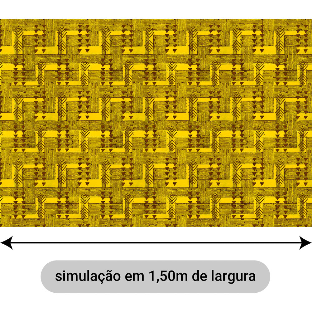 Oxford Digital Tribal Indígena Amarelo e Marrom