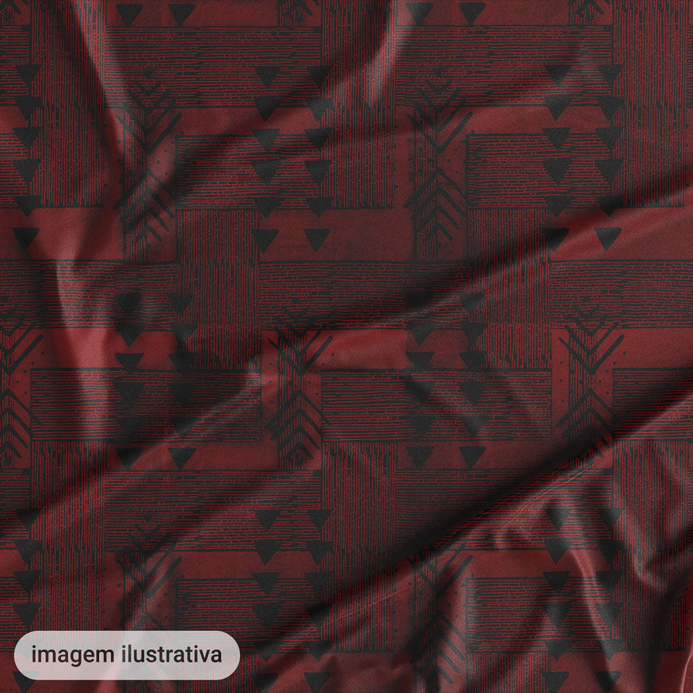 Oxford Digital Tribal Indígena Vermelho e Preto
