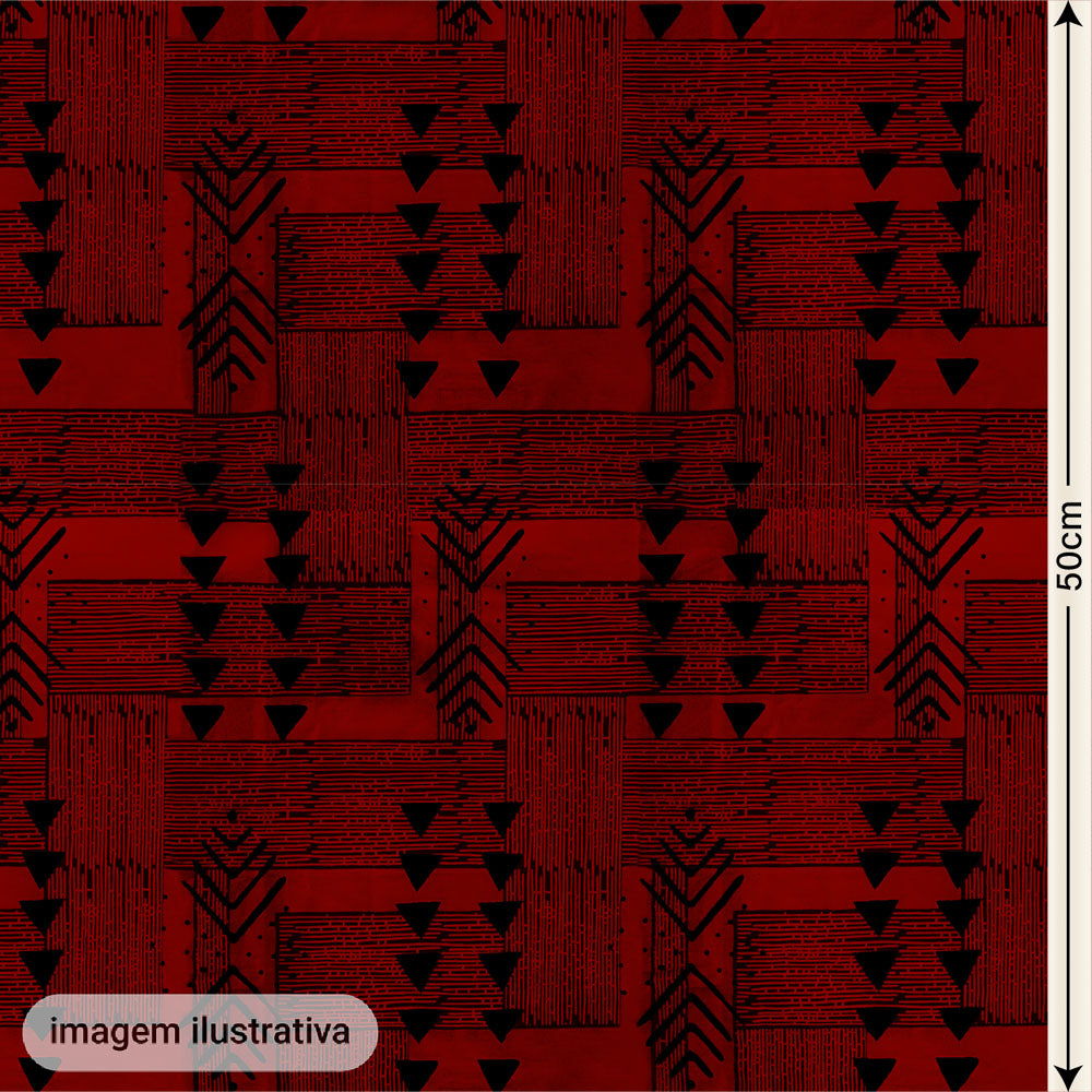Oxford Digital Tribal Indígena Vermelho e Preto