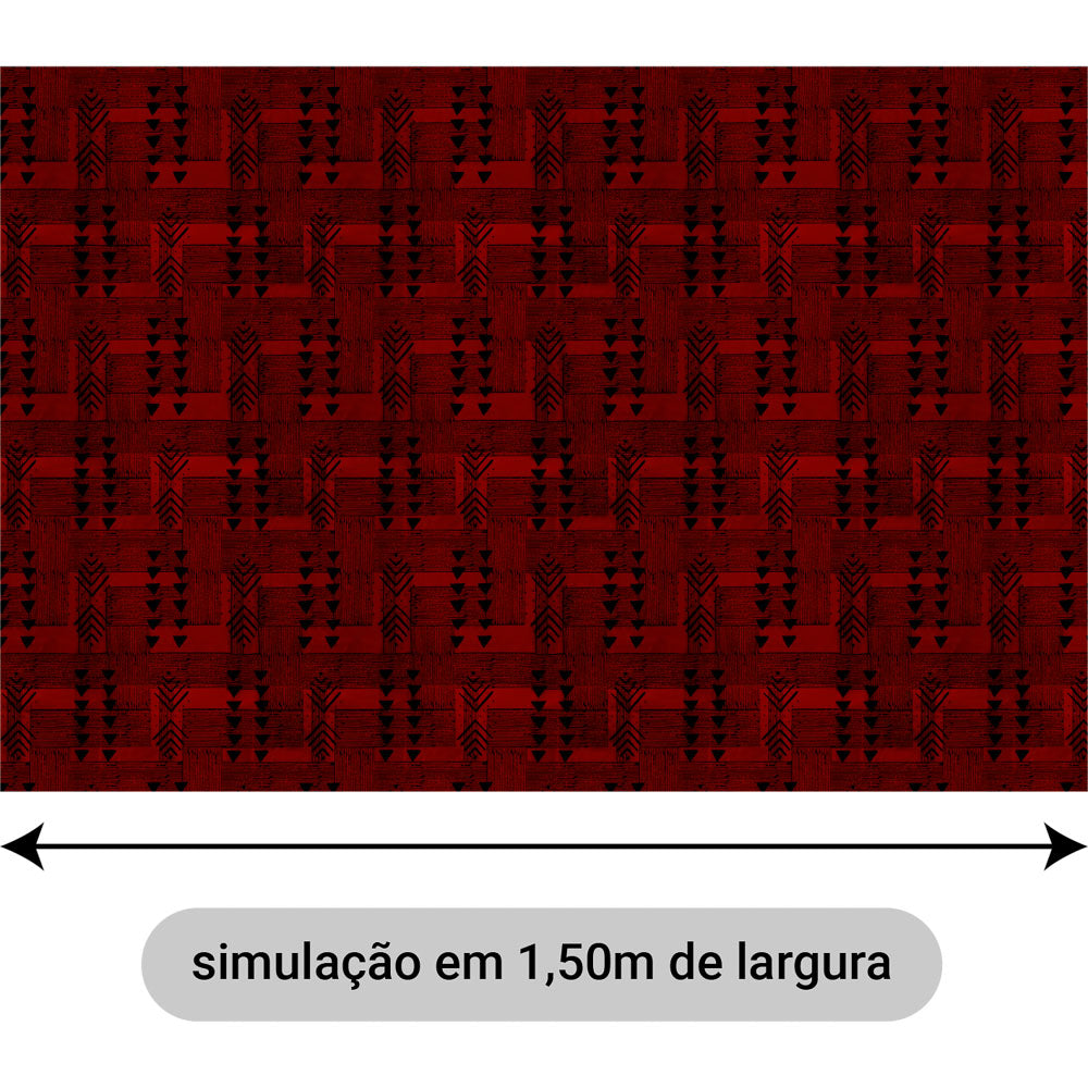 Oxford Digital Tribal Indígena Vermelho e Preto