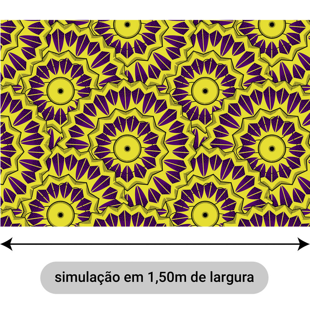 Oxford Digital Étnico Tribal Roxo e Amarelo