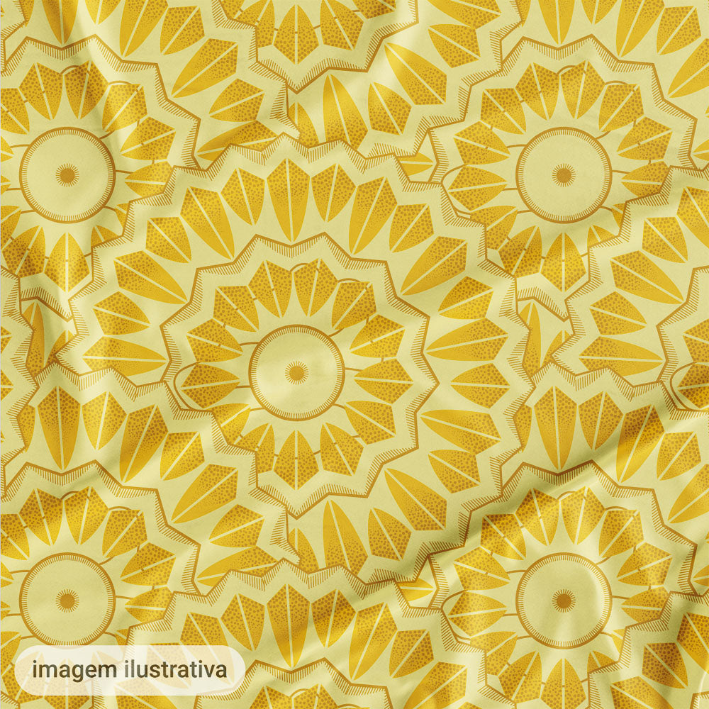 Oxford Digital Étnico Tribal Amarelo e Branco