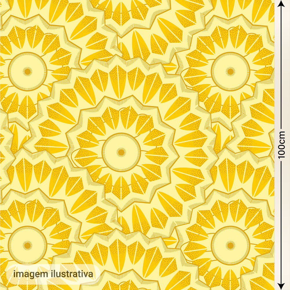 Oxford Digital Étnico Tribal Amarelo e Branco