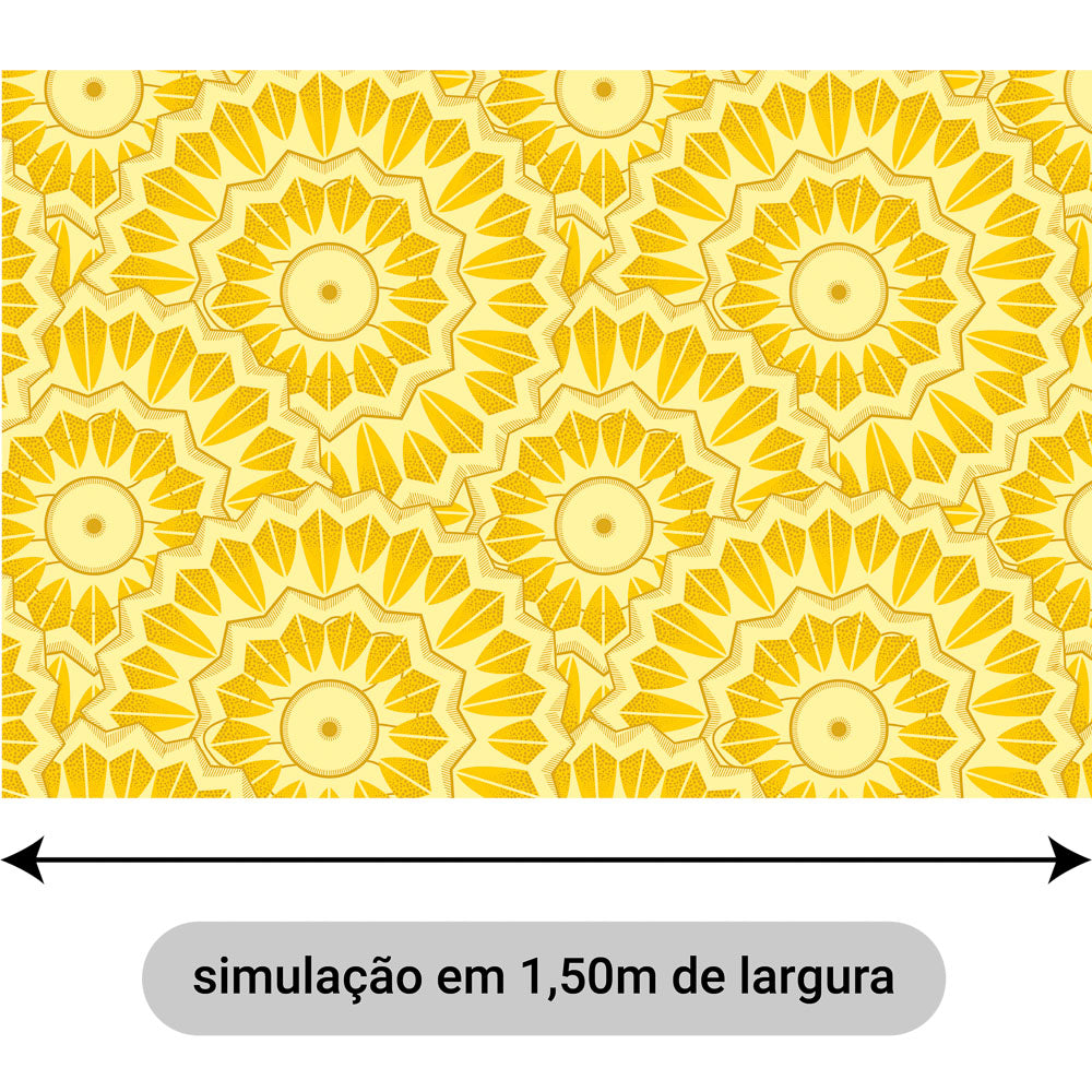 Oxford Digital Étnico Tribal Amarelo e Branco