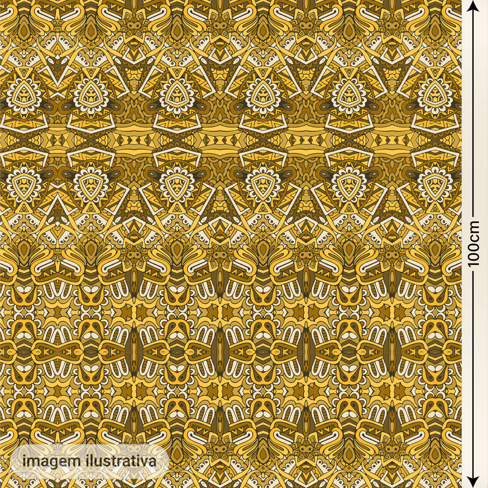 Oxford Digital Étnico Tribal Mandala Âmbar