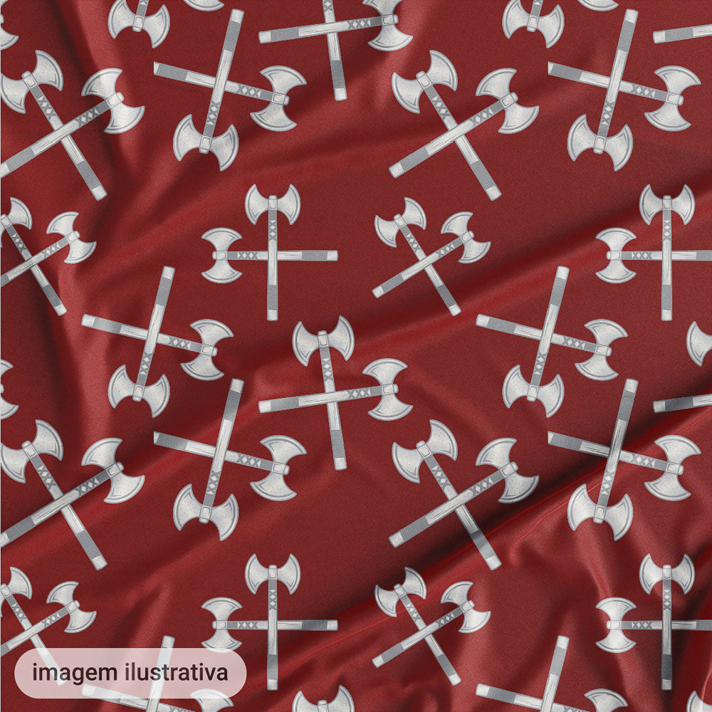 Oxford Digital Machados de Xangô Brancos Fundo Vermelho