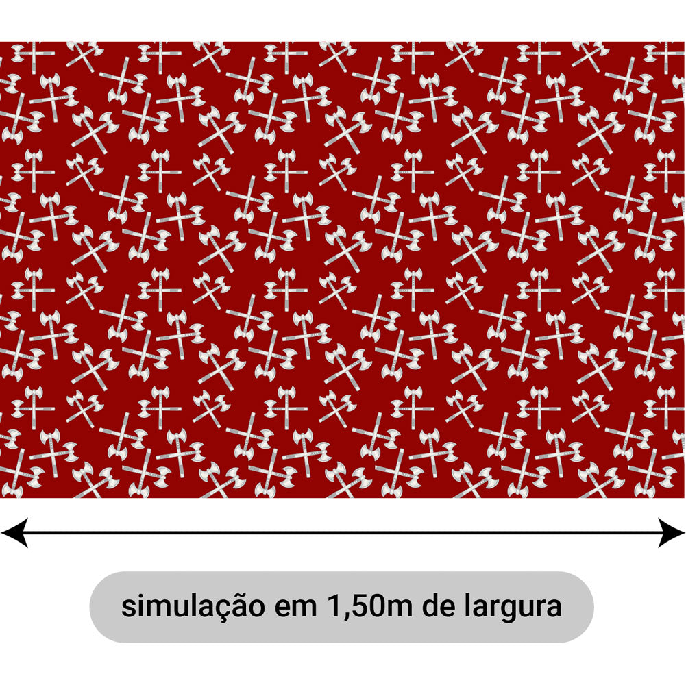 Oxford Digital Machados de Xangô Brancos Fundo Vermelho