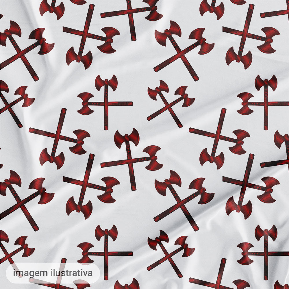 Oxford Digital Machados de Xango Vermelhos Fundo Branco