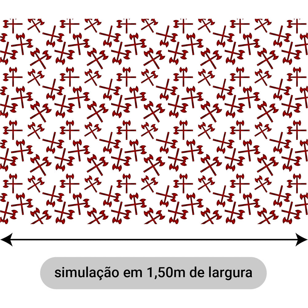 Oxford Digital Machados de Xango Vermelhos Fundo Branco