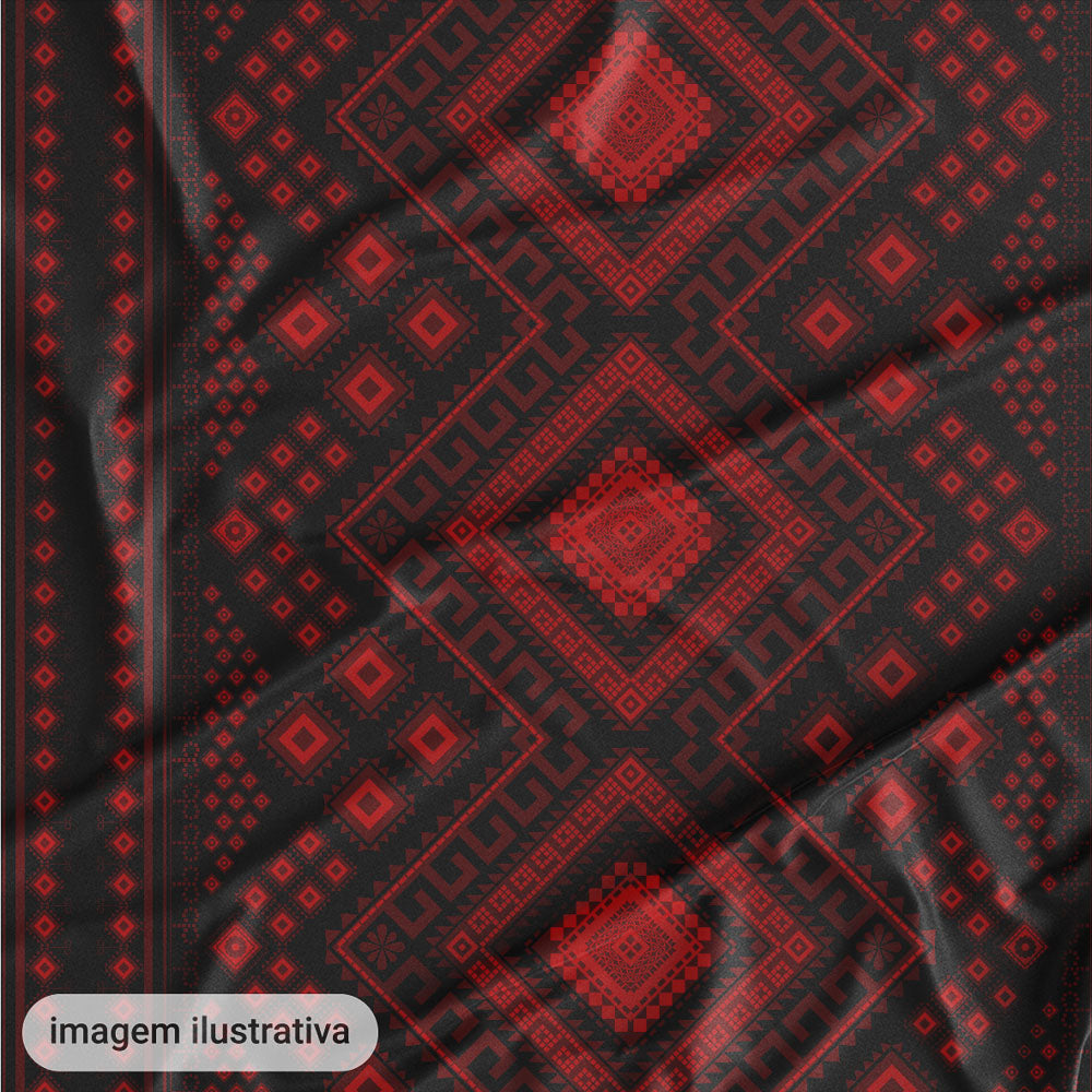 Oxford Digital Mandala Preto e Rubi