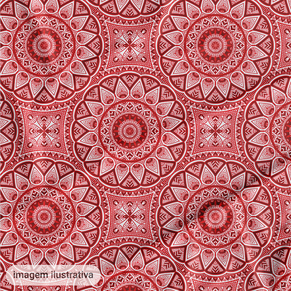 Oxford Digital Circulo Mandala Vermelho e Branco
