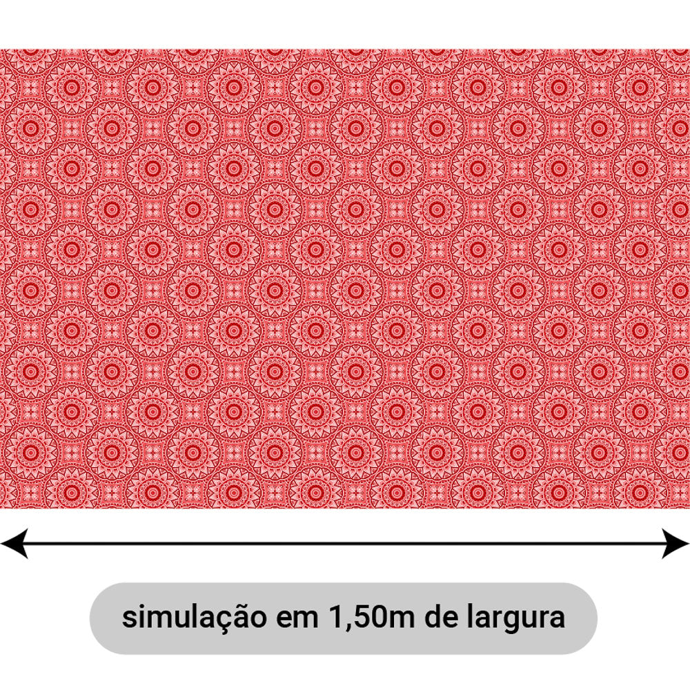 Oxford Digital Circulo Mandala Vermelho e Branco