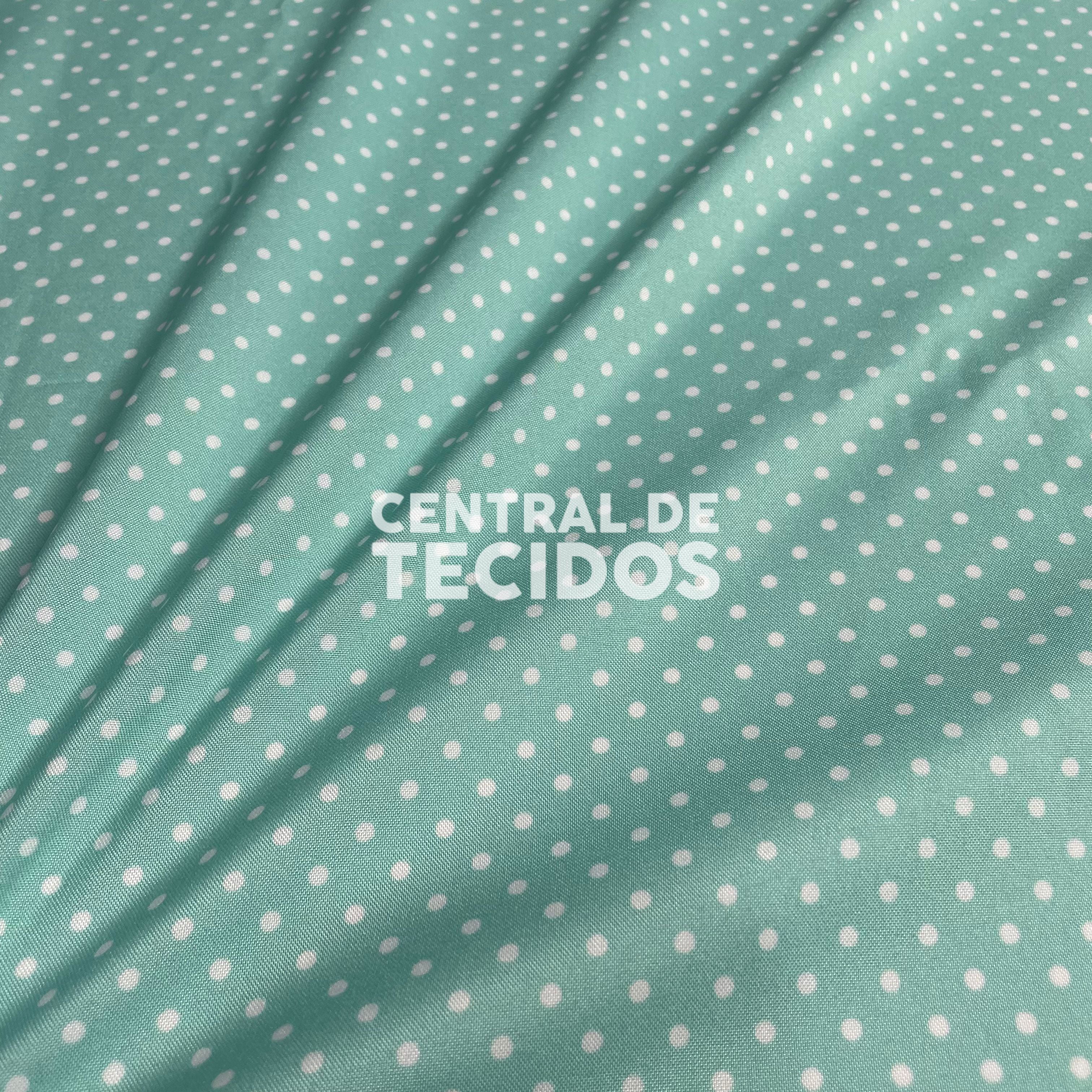 Oxfordine Digital Poá 3mm Fundo Verde Água