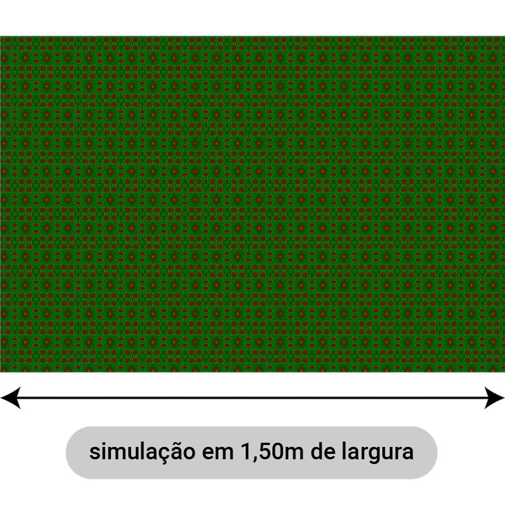 Oxford Digital Mosaico Barroco Verde e Vermelho