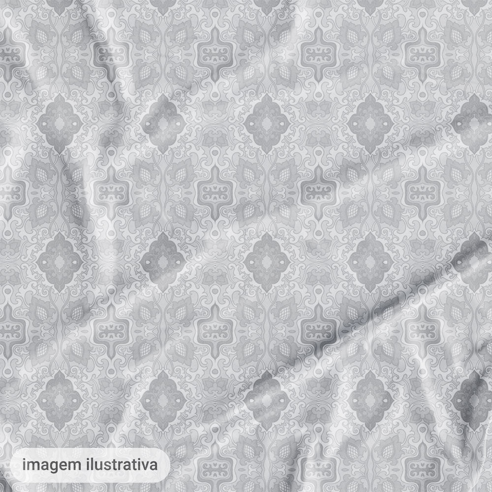 Oxford Digital Mosaico Barroco Cinza e Branco
