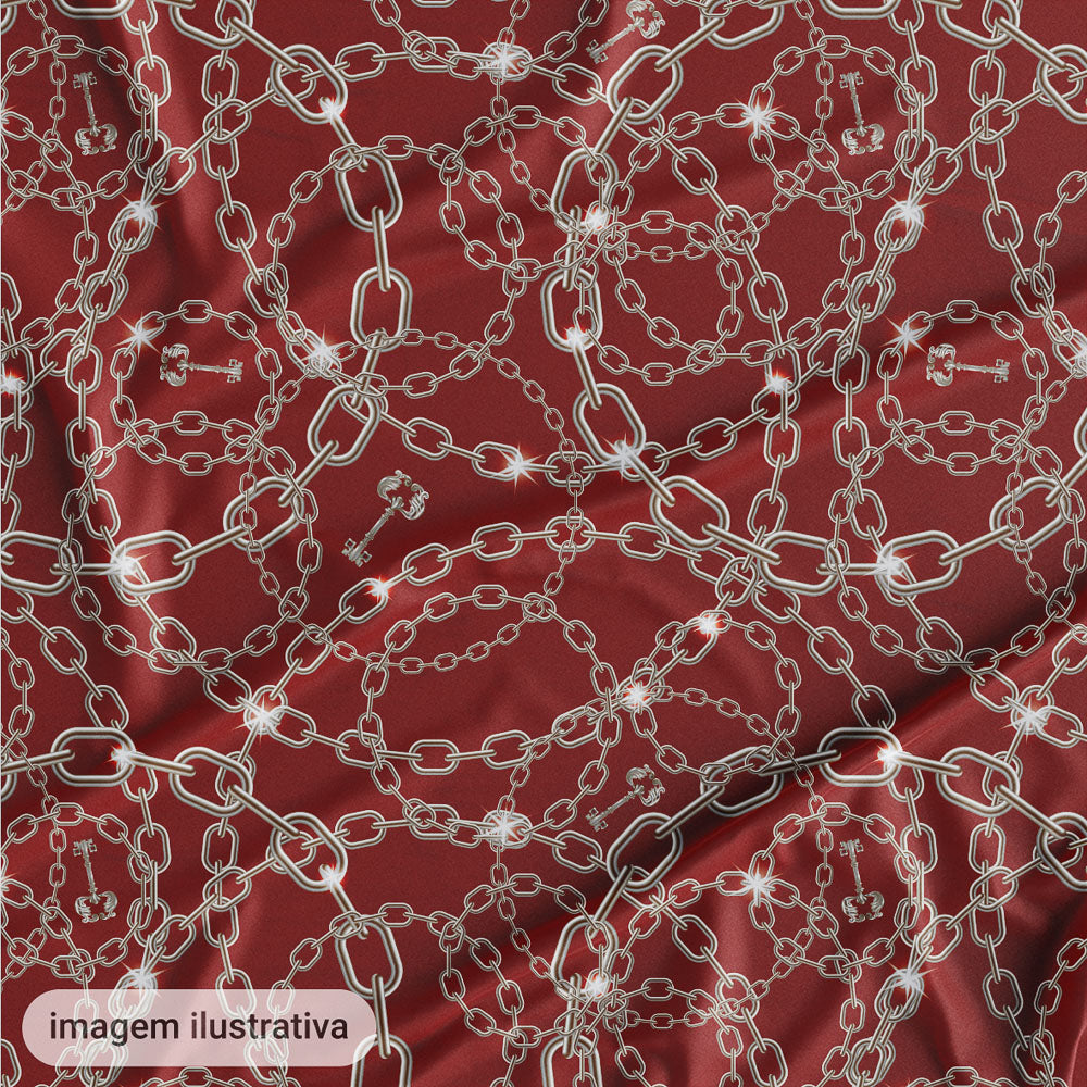 Oxford Digital Correntes Prateadas Fundo Vermelho