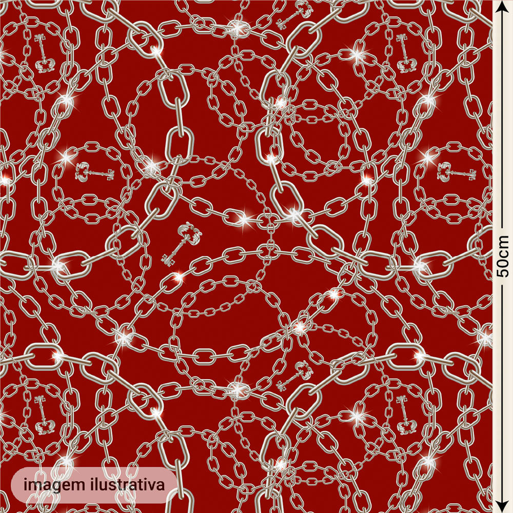 Oxford Digital Correntes Prateadas Fundo Vermelho