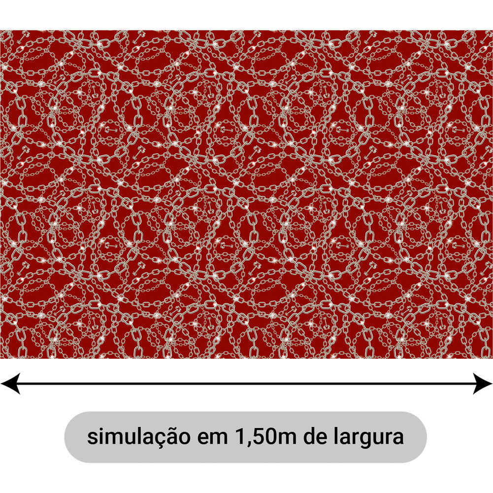 Oxford Digital Correntes Prateadas Fundo Vermelho