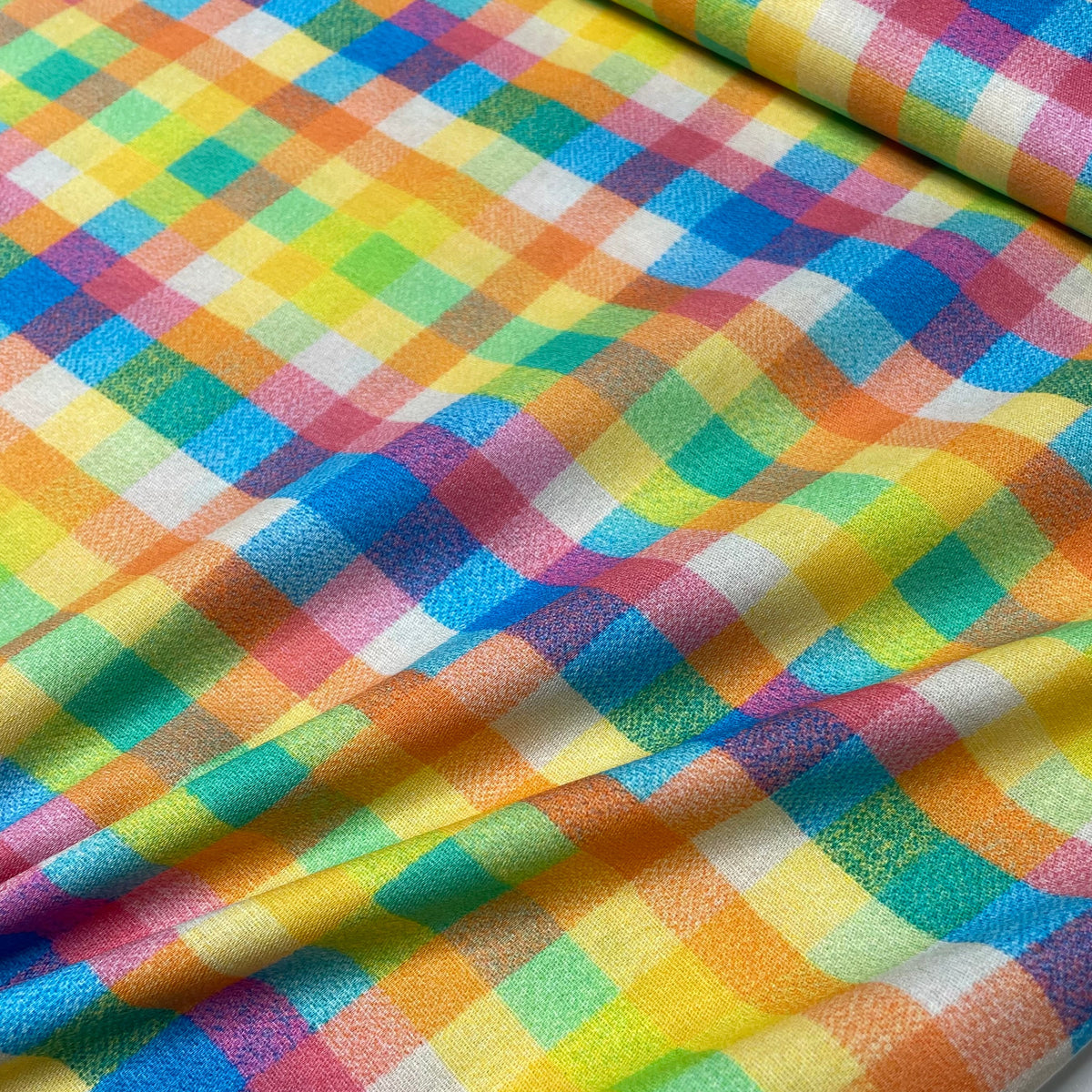 Tricoline Estampado Xadrez Multicolor