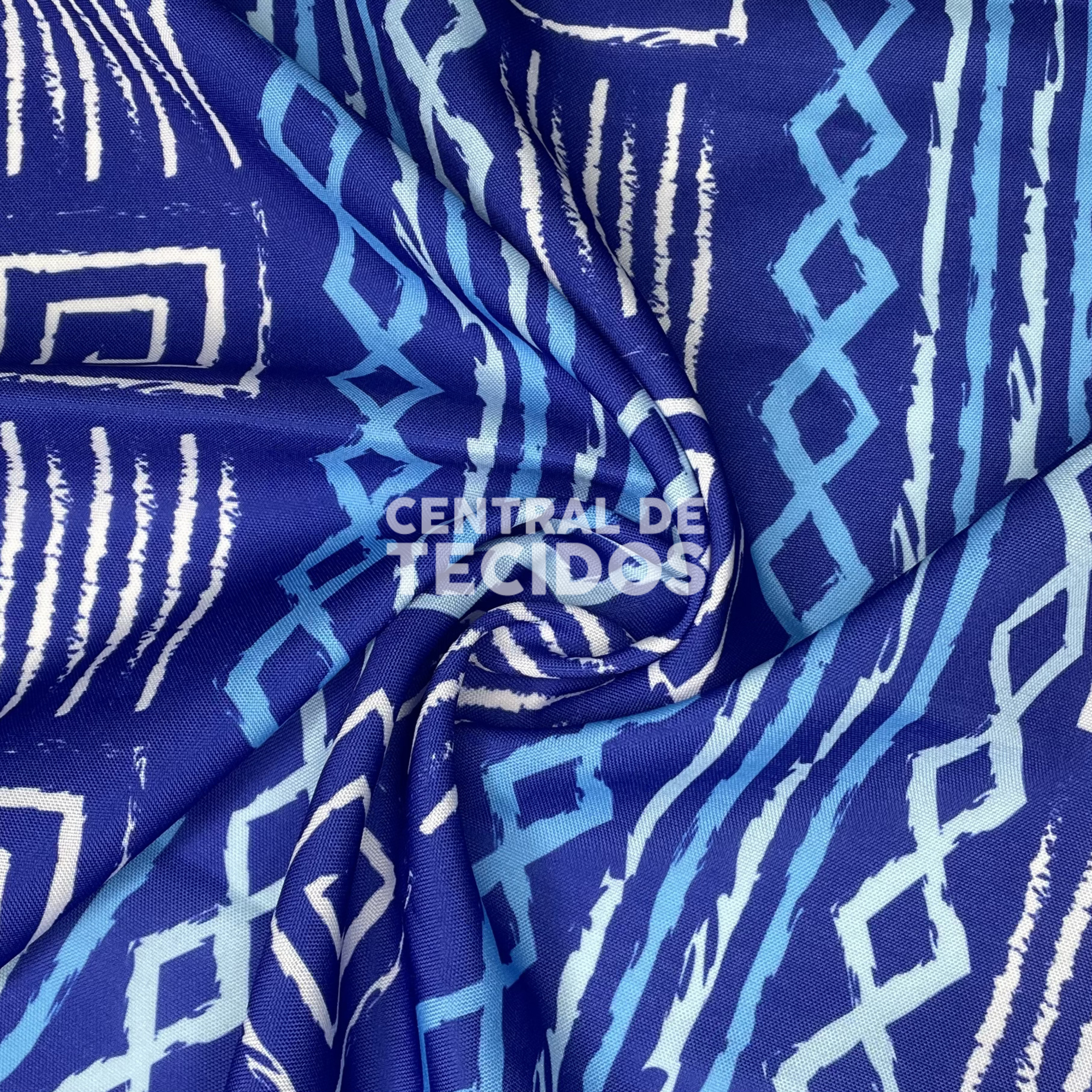 Oxford Digital Étnico Tribal Azul Forte