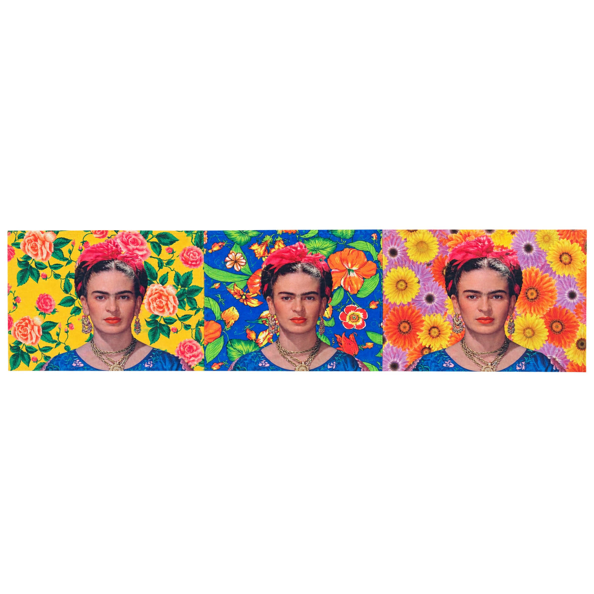 Kit com 3 imagens 50x50 em Veludo Suede Digital Frida Kahlo 04