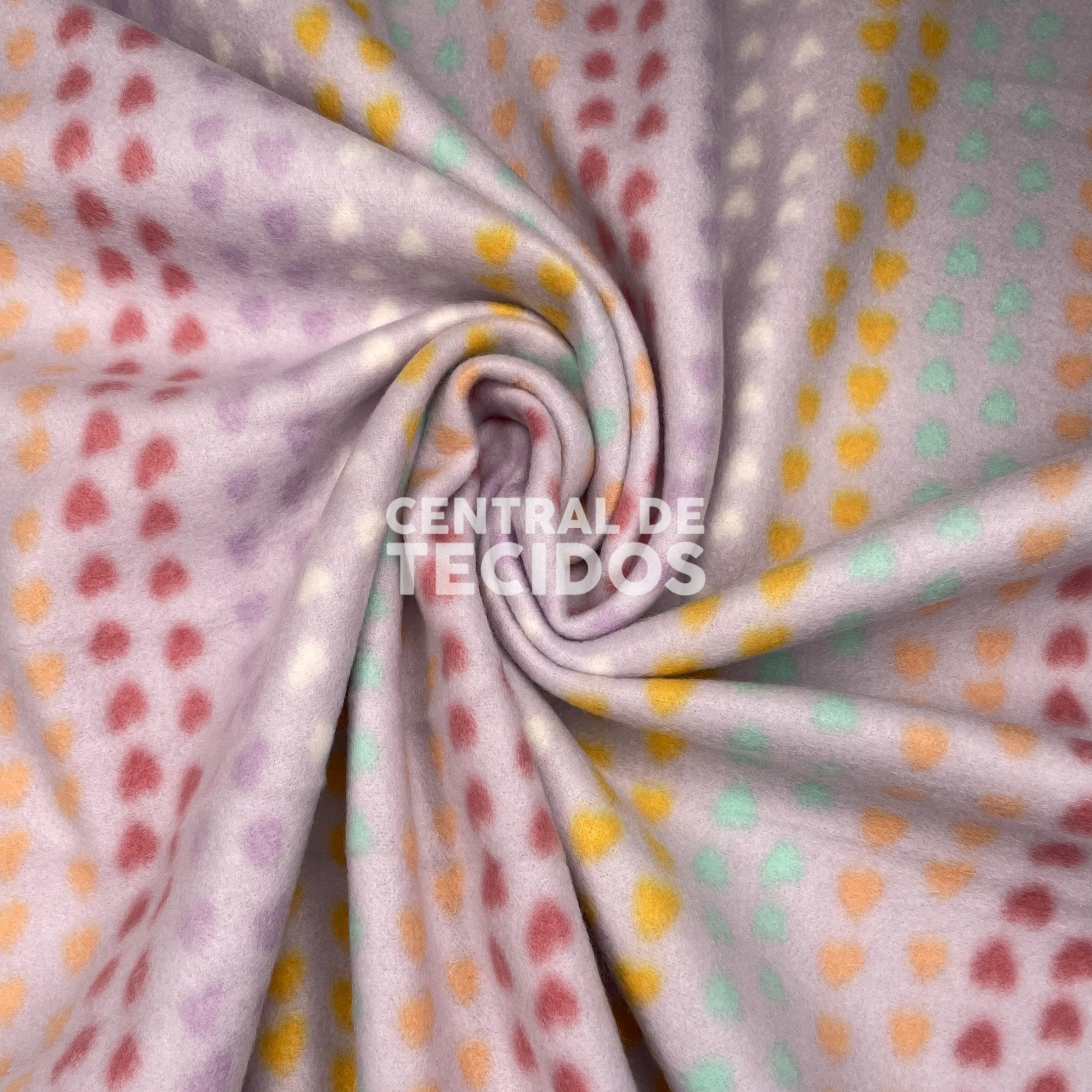 Soft Térmico Arco-Íris de Corações Fundo Lilás