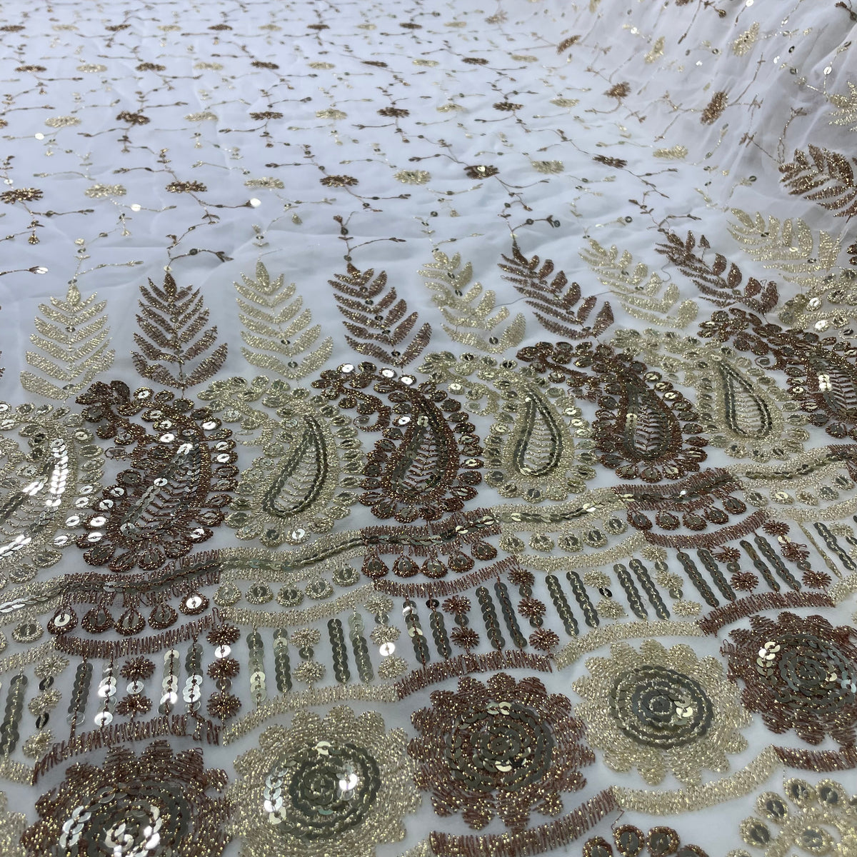 Chiffon Bordado Indiano Branco 4