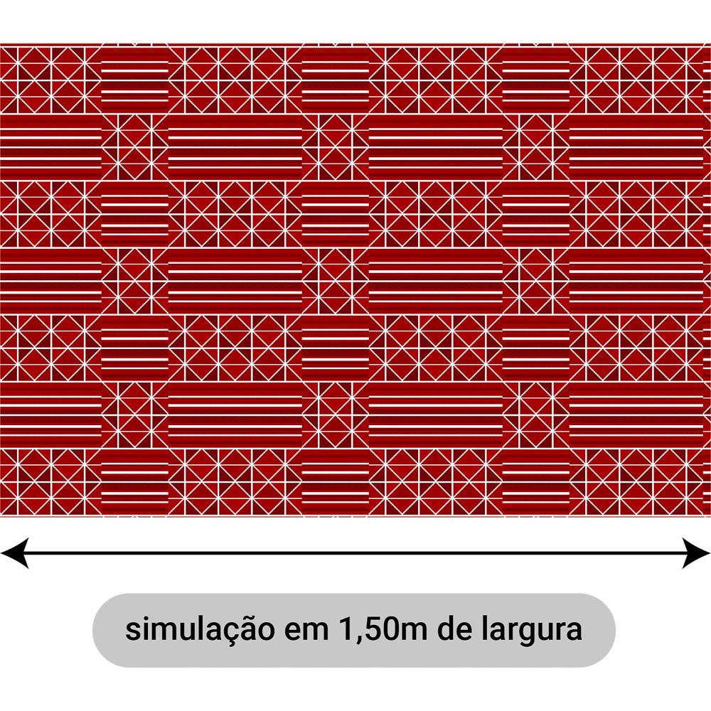 Oxford Digital Simetria Urbana Vermelho e Branco