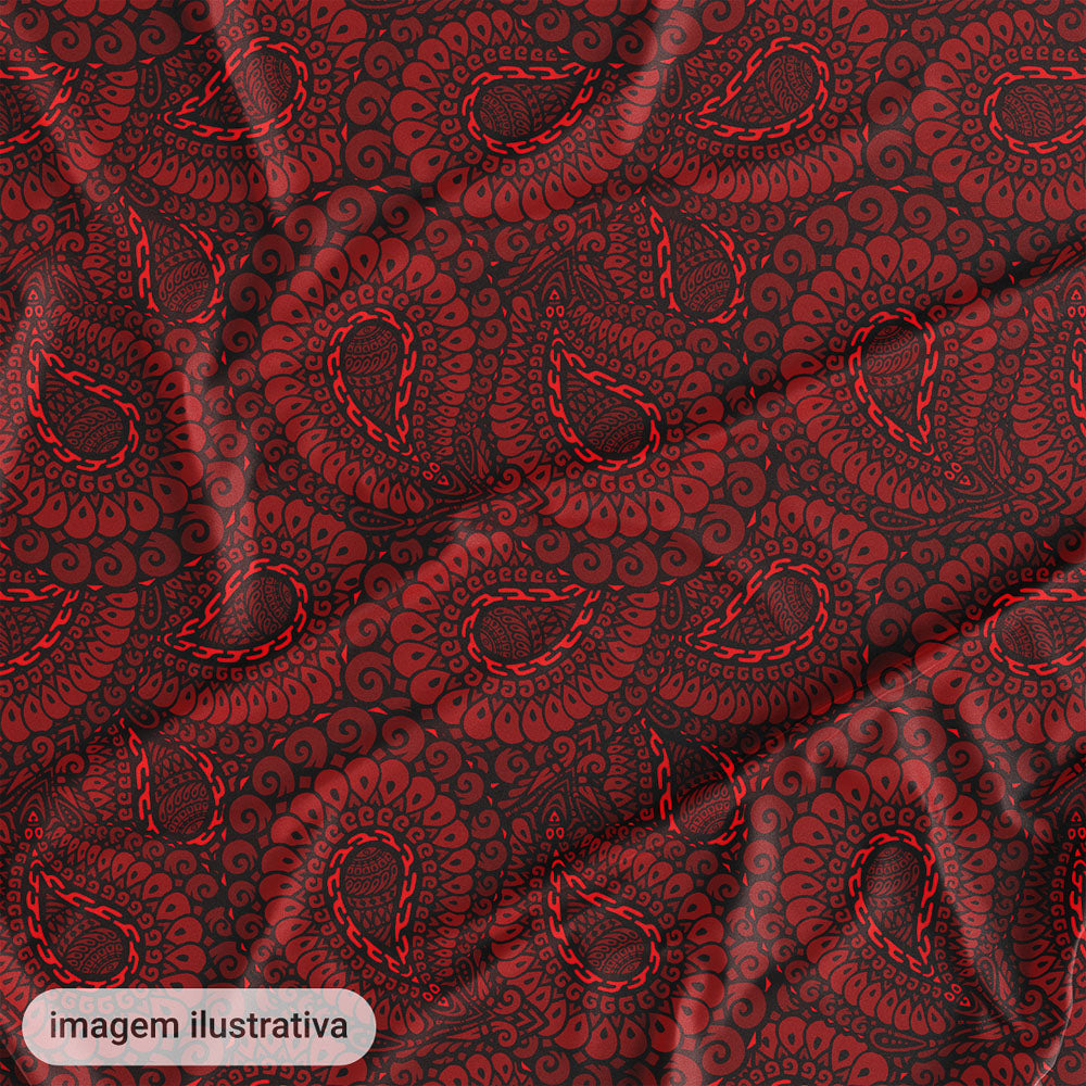Oxford Digital Paisley Vermelho
