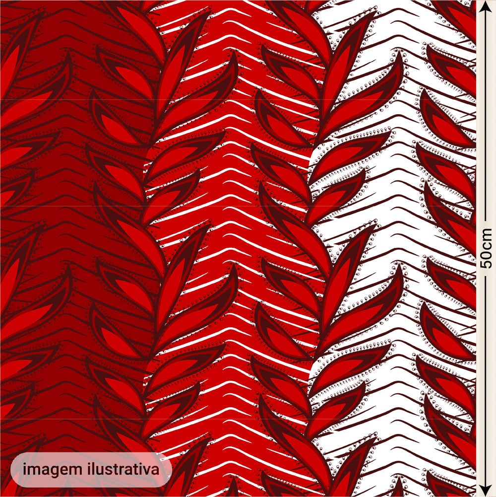 Oxford Digital Ramos da Noite Vermelho e Branco