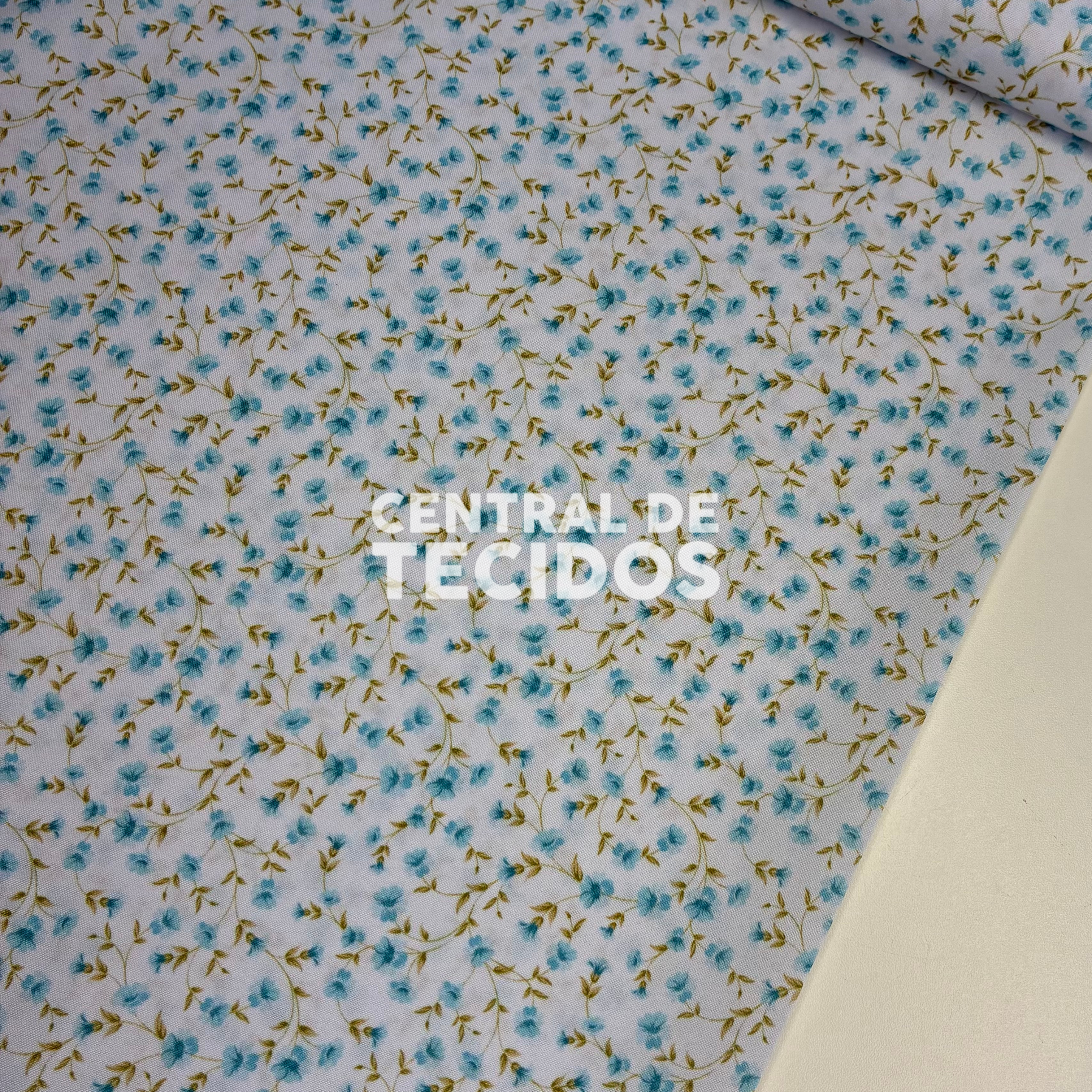 Oxfordine Digital Floral Azul