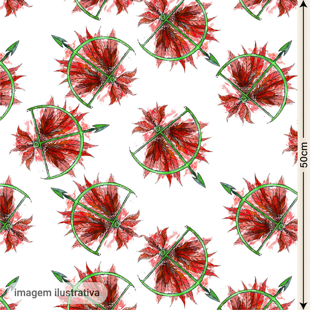 Oxford Digital Orixá Oxóssi Ofá Vermelho Fundo Branco