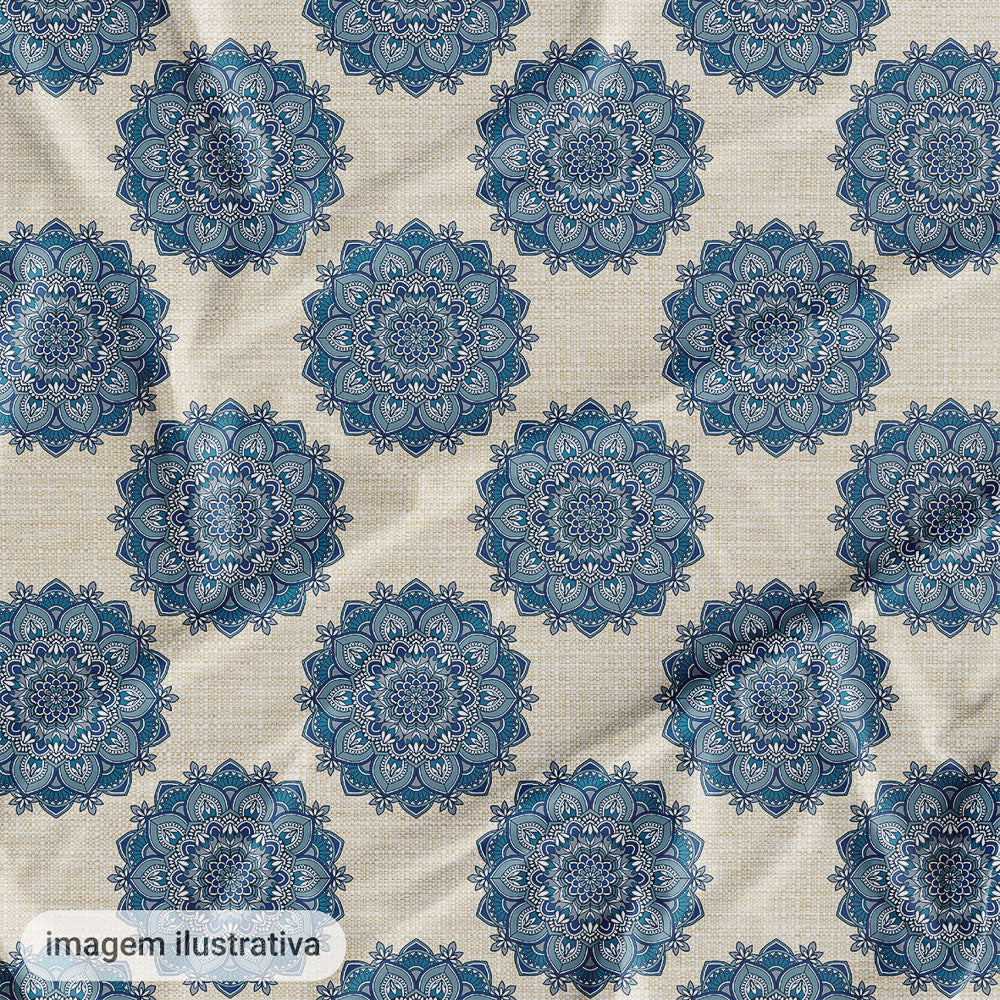 Oxford Digital Mandala Floral Azul