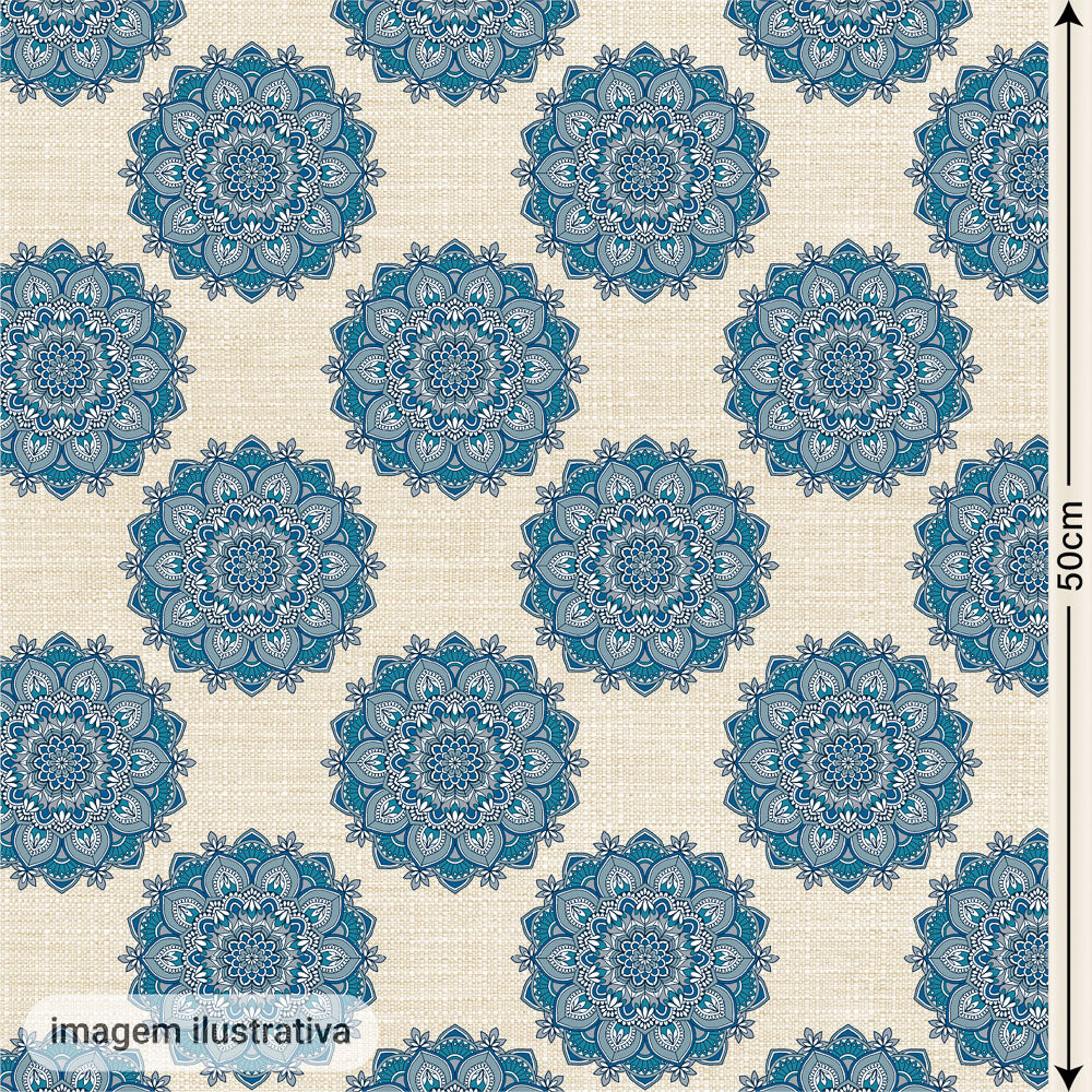 Oxford Digital Mandala Floral Azul