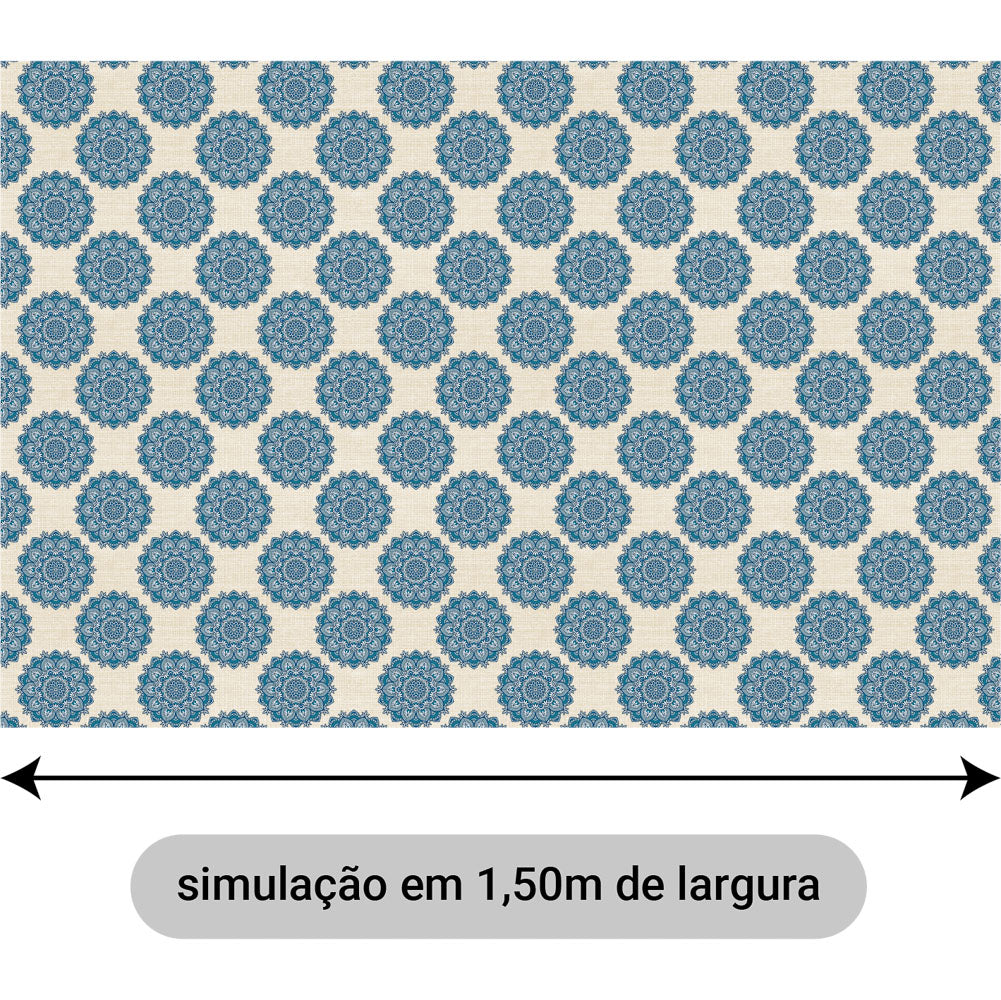 Oxford Digital Mandala Floral Azul