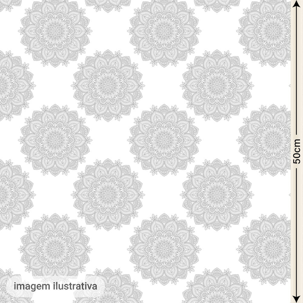 Oxford Digital Mandala Floral Cinza