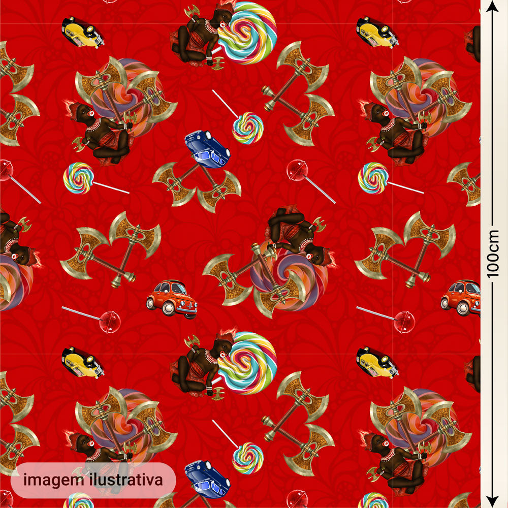 Oxford Digital Xangô de Ibeji Étnico Fundo Vermelho