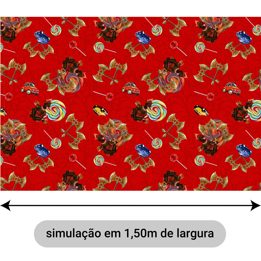 Oxford Digital Xangô de Ibeji Étnico Fundo Vermelho