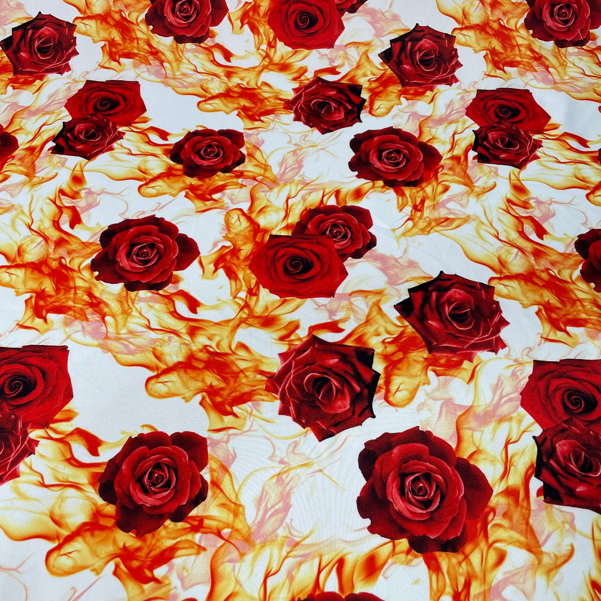 Oxford Digital Rosas e Fogo Fundo Branco