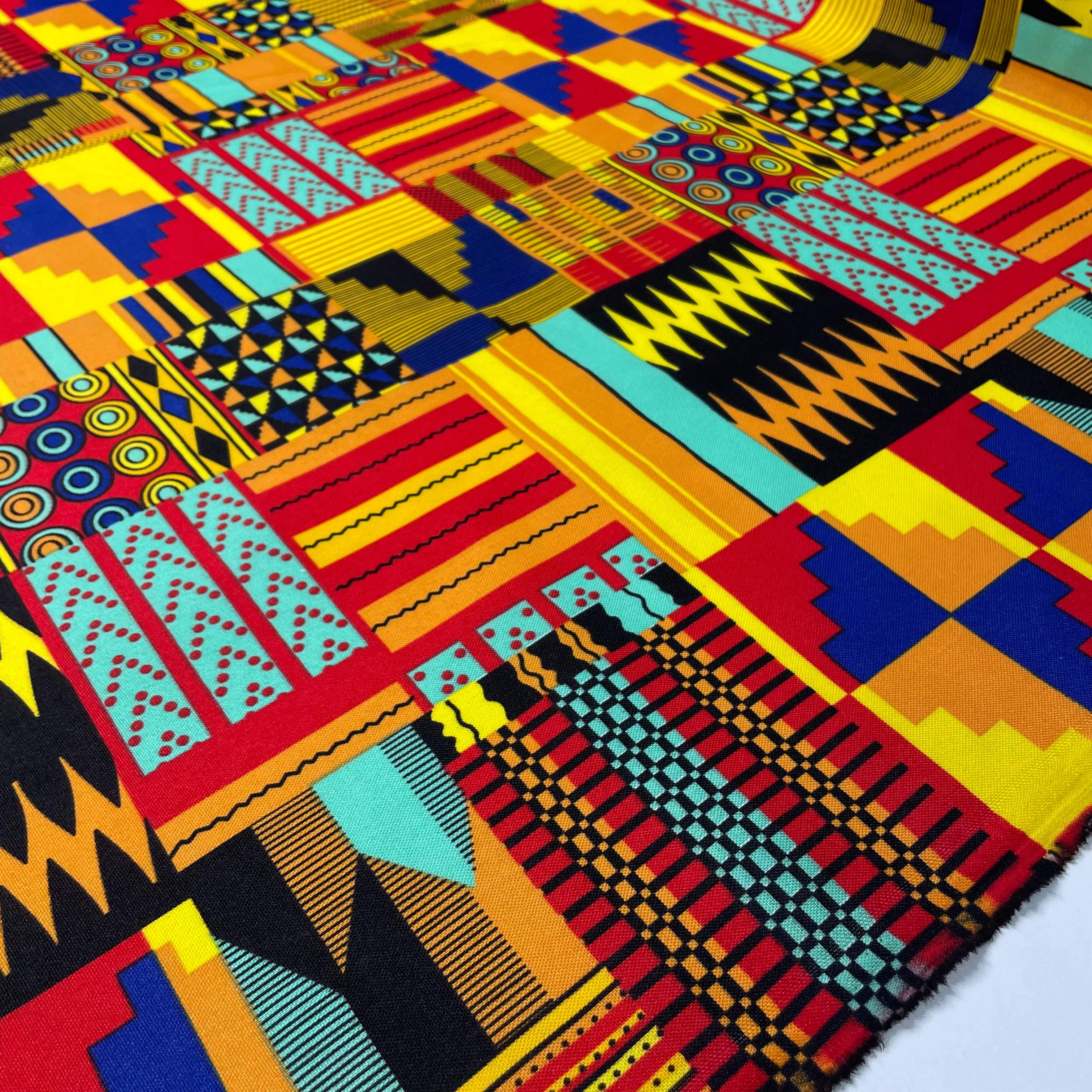 Oxford Étnico Patchwork Tribal Amarelo e Vermelho