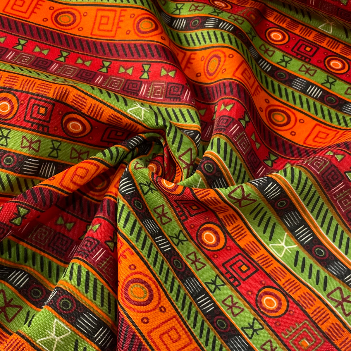 Oxford Afro Faixas e Grafismos Laranja e Verde