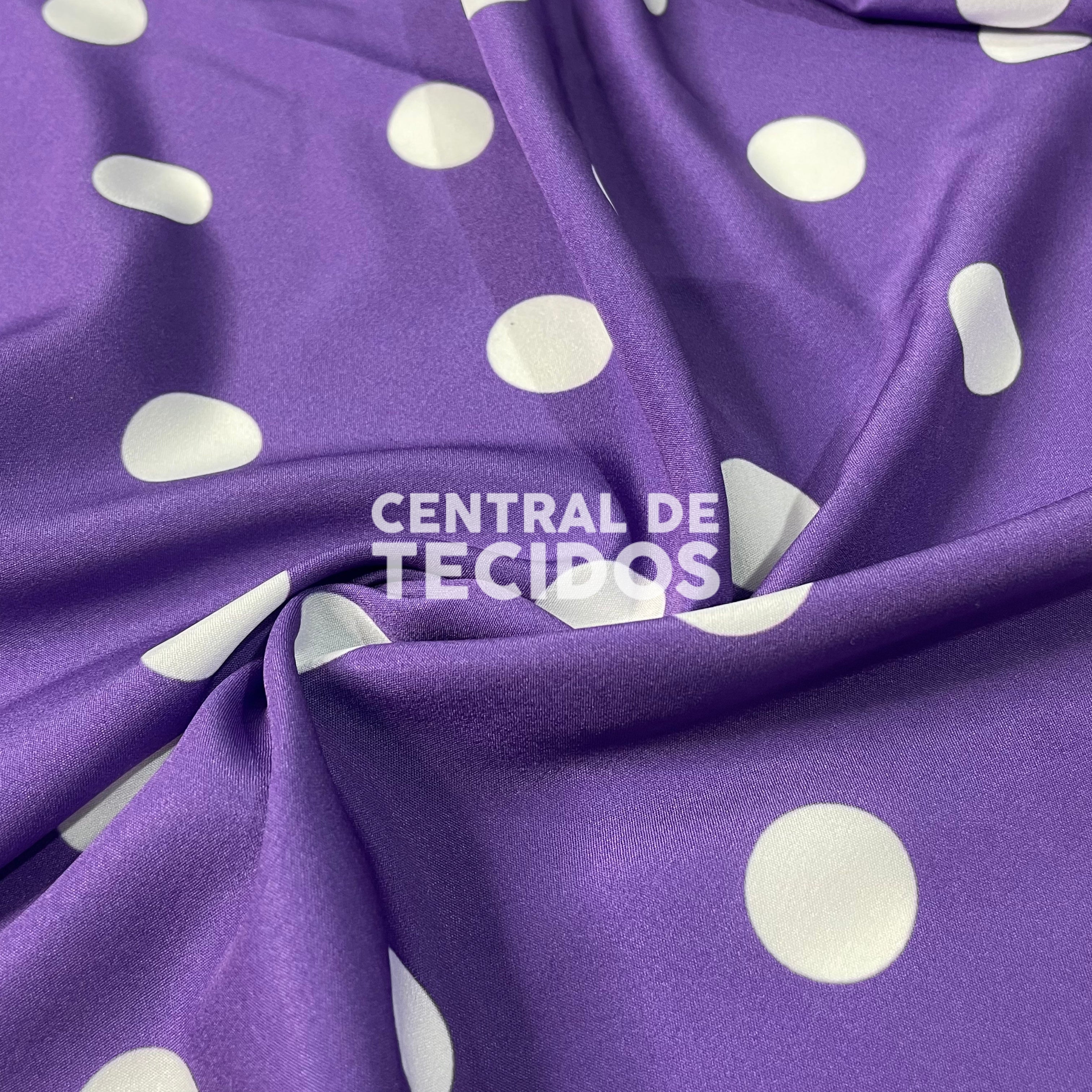 Oxfordine Digital Poá 2cm Fundo Roxo