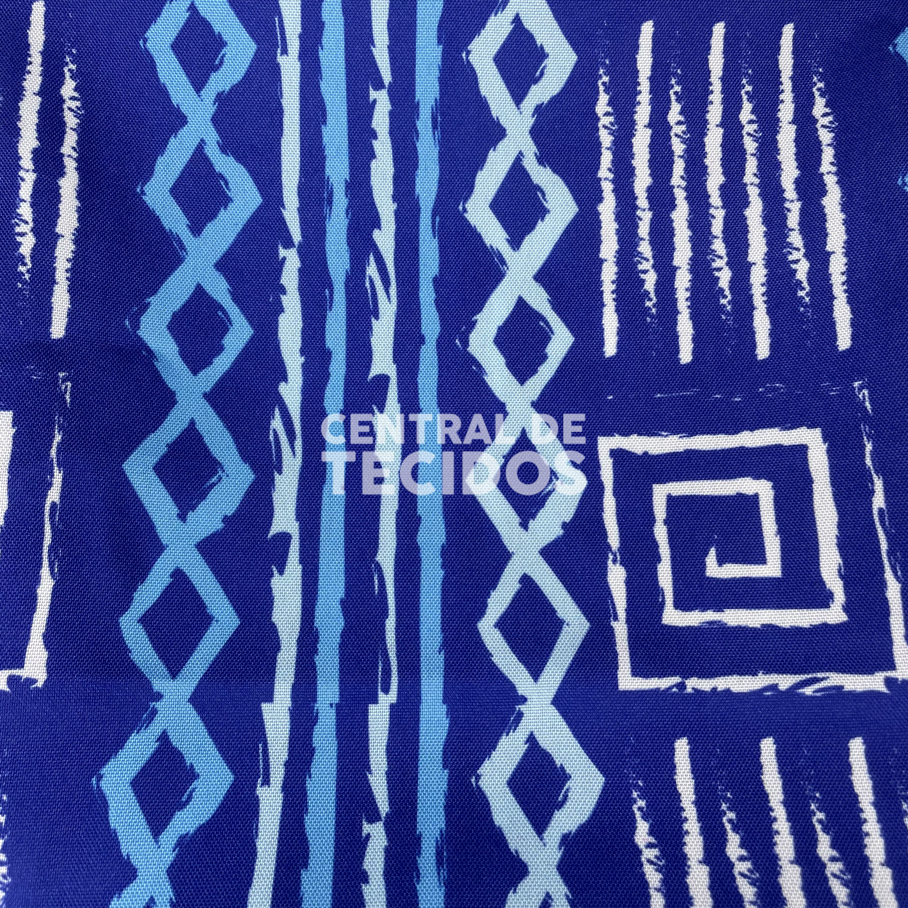 Oxford Digital Étnico Tribal Azul Forte