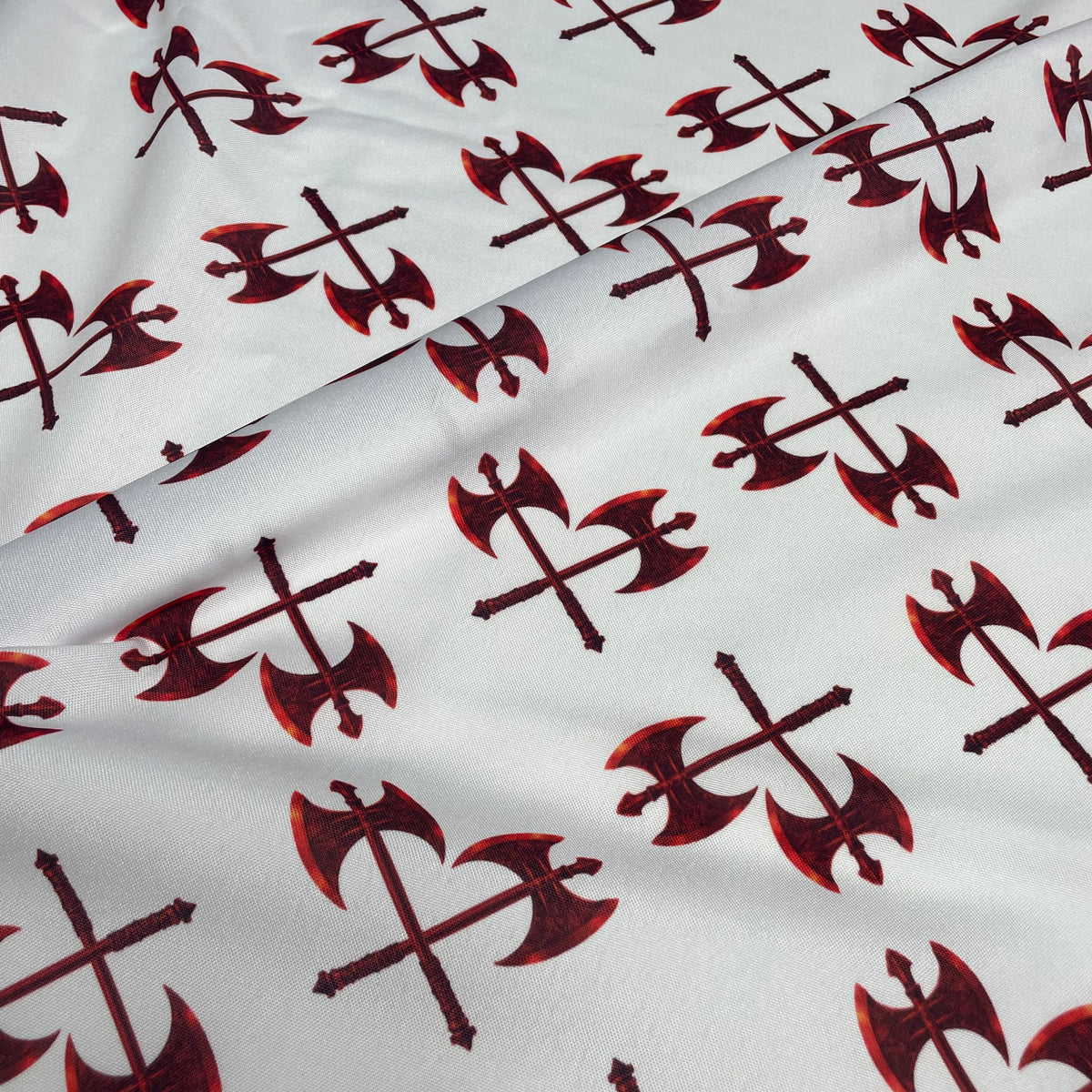 Oxford Digital Machados de Xangô Vermelho Fundo Branco
