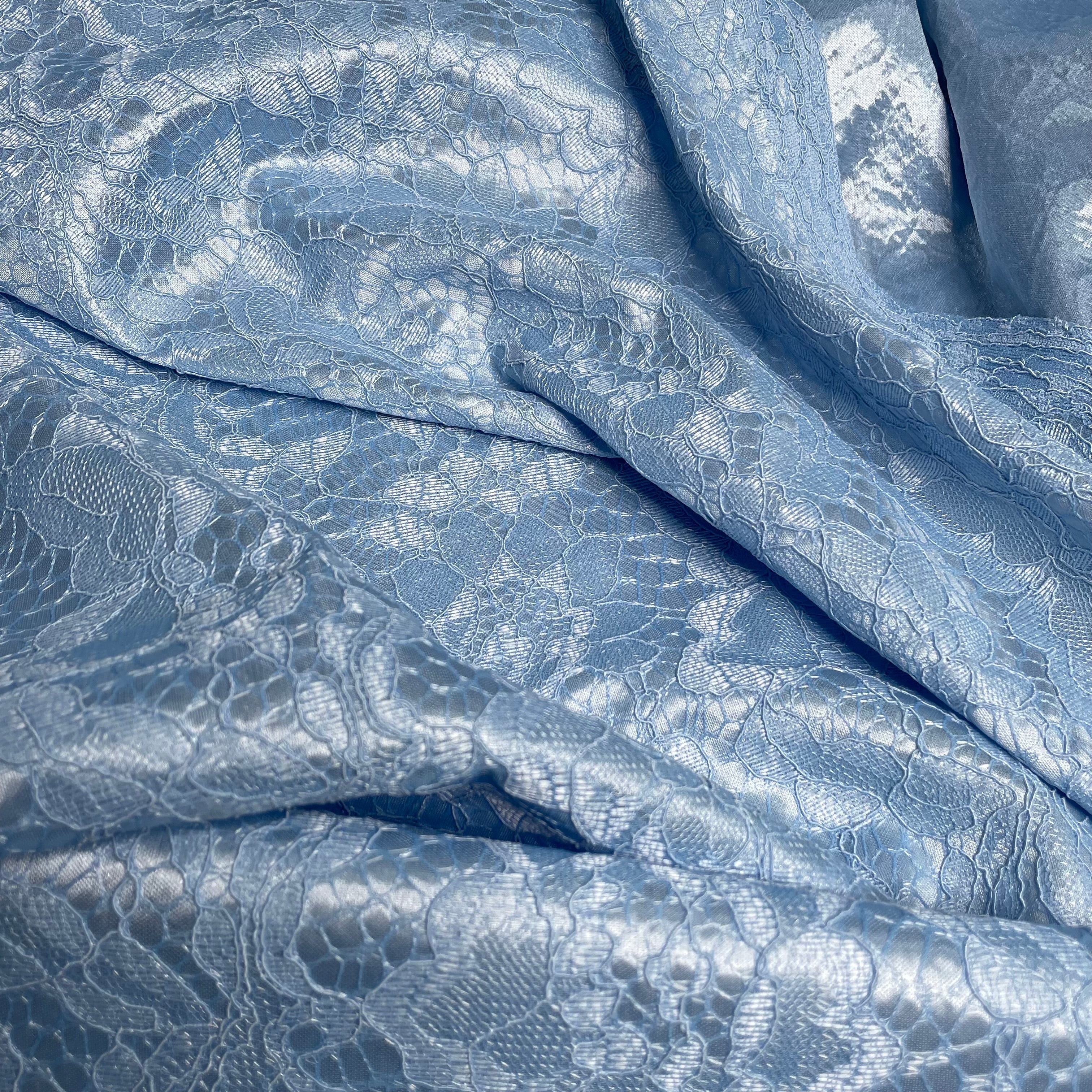 Renda Hope Lace Dublada com Cetim Azul Bebê