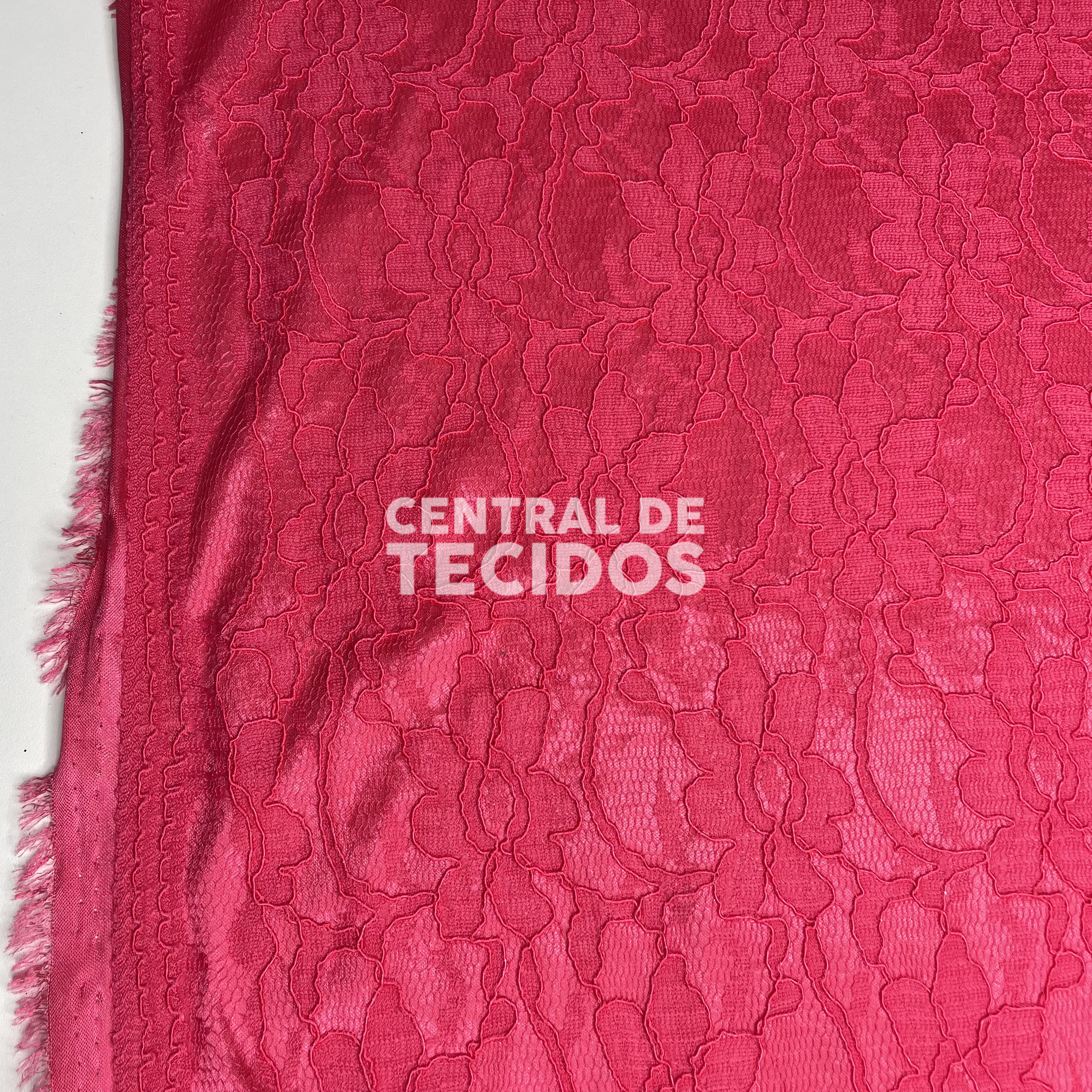 Renda com Cetim Rosa Choque
