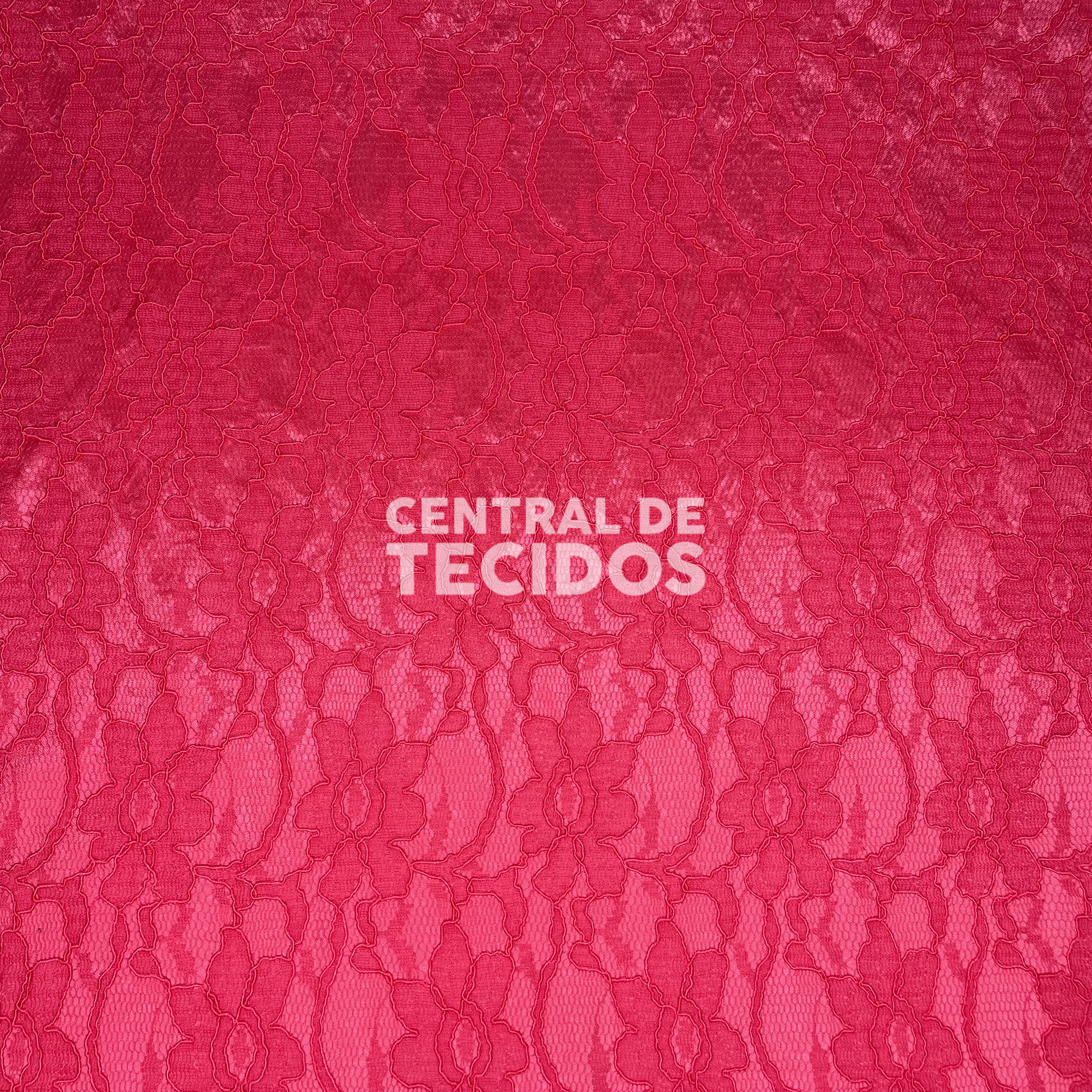 Renda com Cetim Rosa Choque
