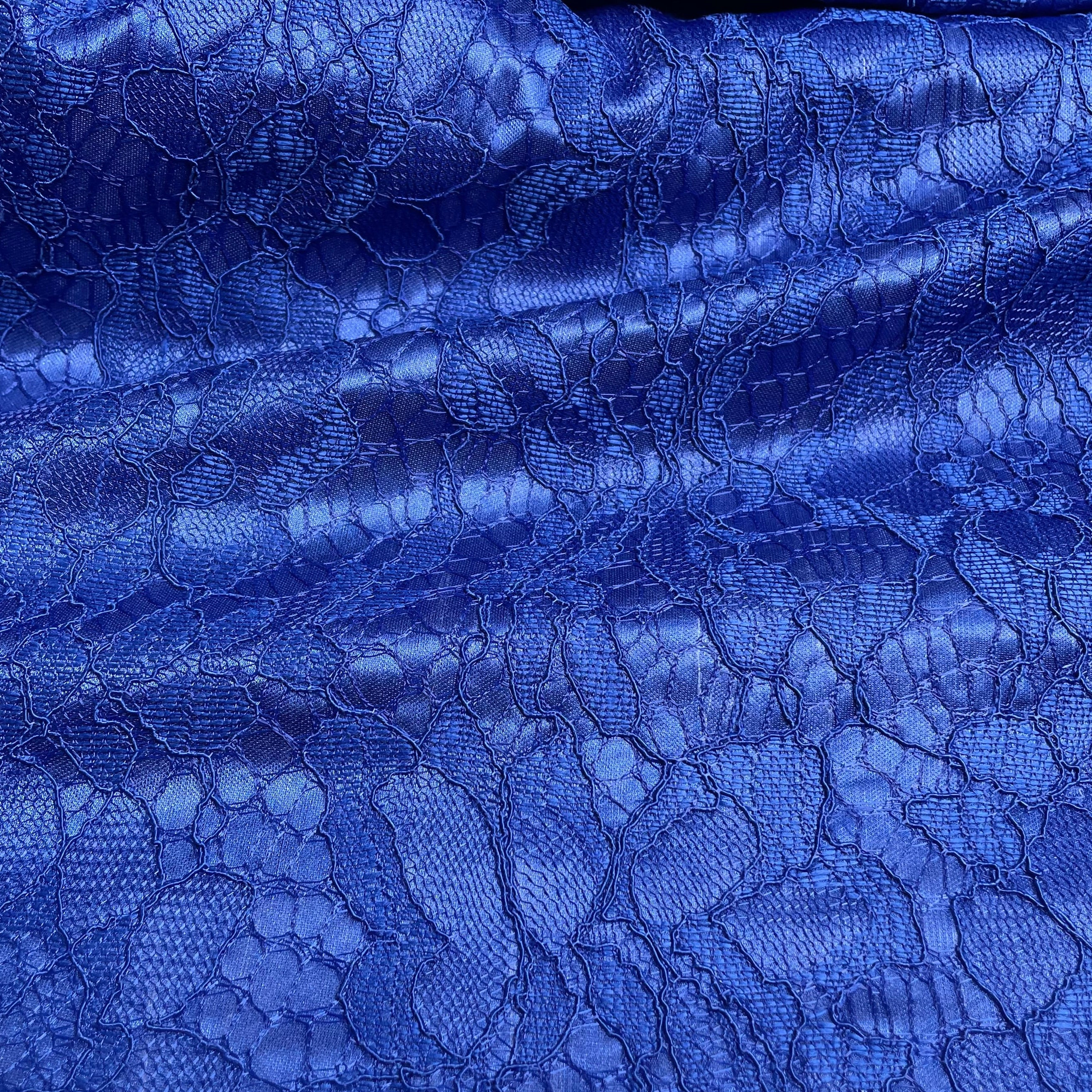 Renda Hope Lace Dublada com Cetim Azul Royal