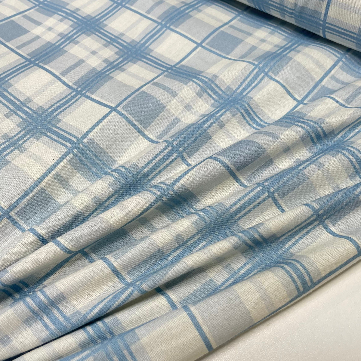 Tricoline Estampado Xadrez Azul